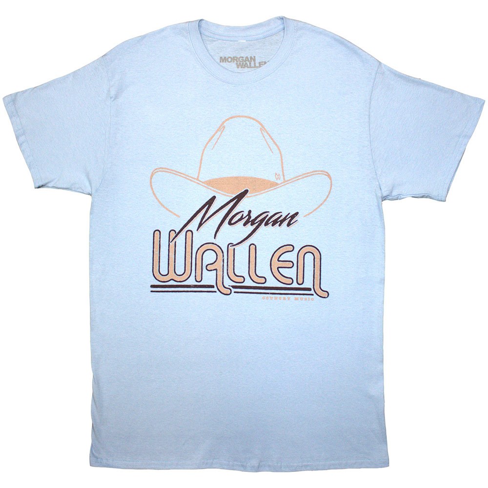 Morgan Wallen - Cowboy Hat Heren Tshirt - Blauw
